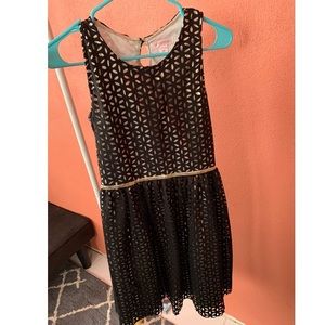 Black and gold cut-out dress